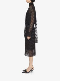 Blouse à pois avec lavallière en satin - Noir