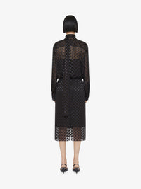 Blouse à pois avec lavallière en satin - Noir