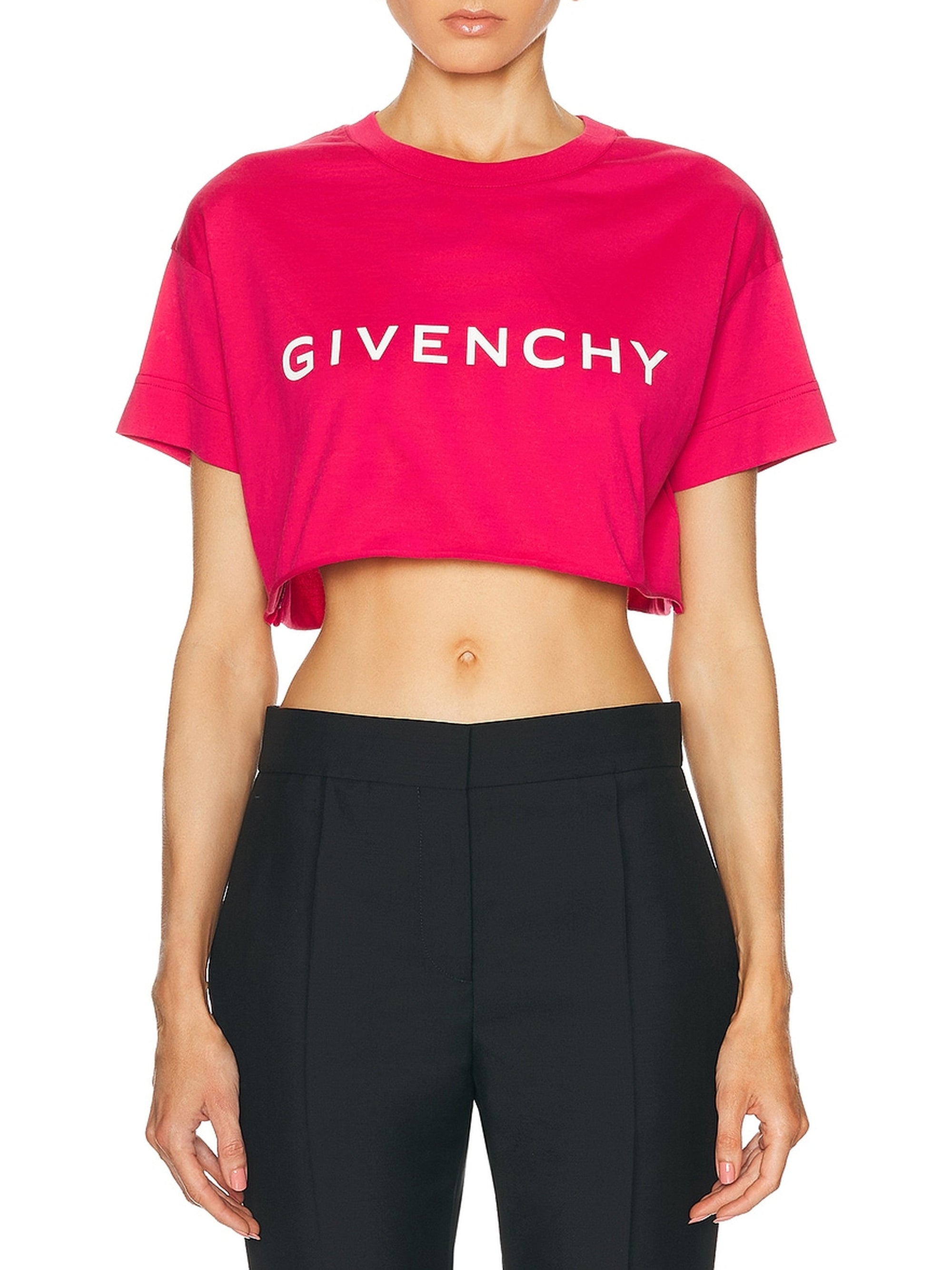 T-shirt cropped Givenchy Archetype - Raspberry