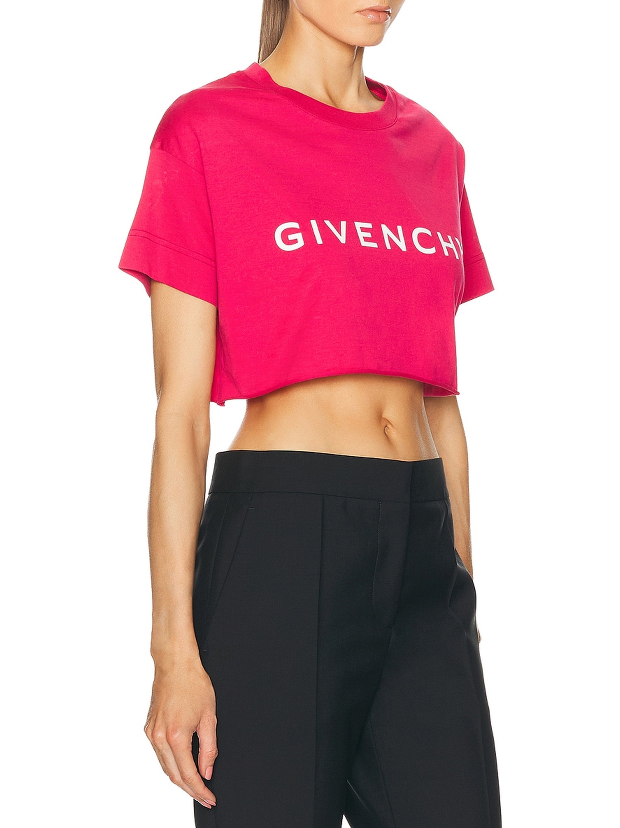 T-shirt cropped Givenchy Archetype - Raspberry