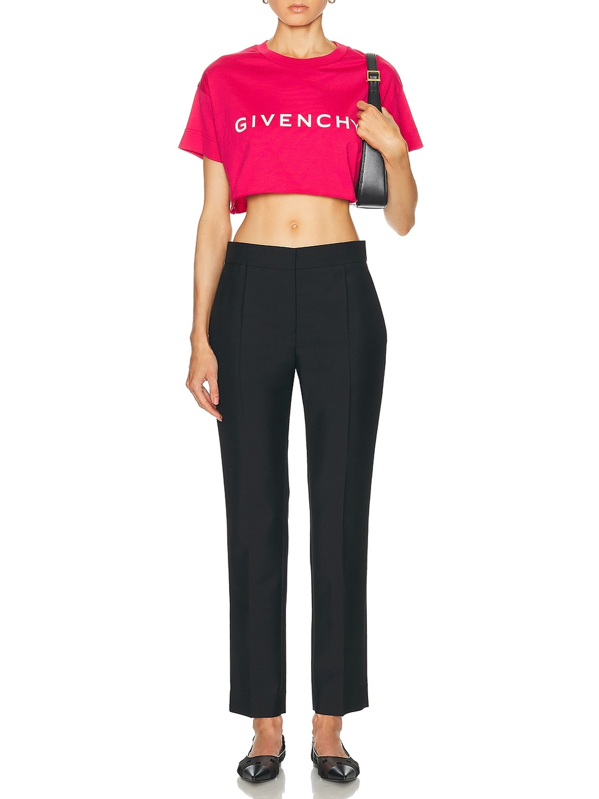 T-shirt cropped Givenchy Archetype - Raspberry