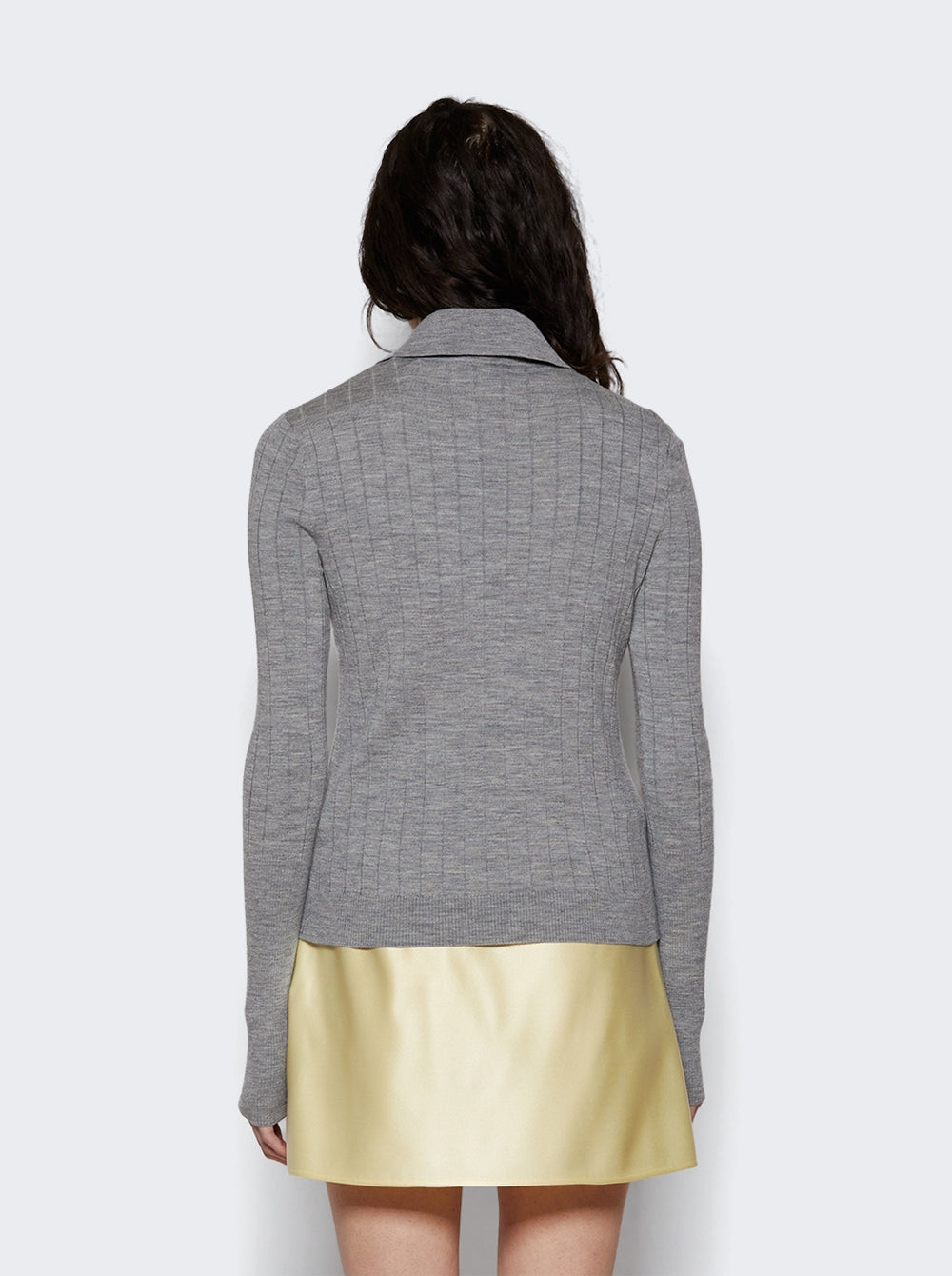 Pull polo à détail 4G en laine - Heather Grey