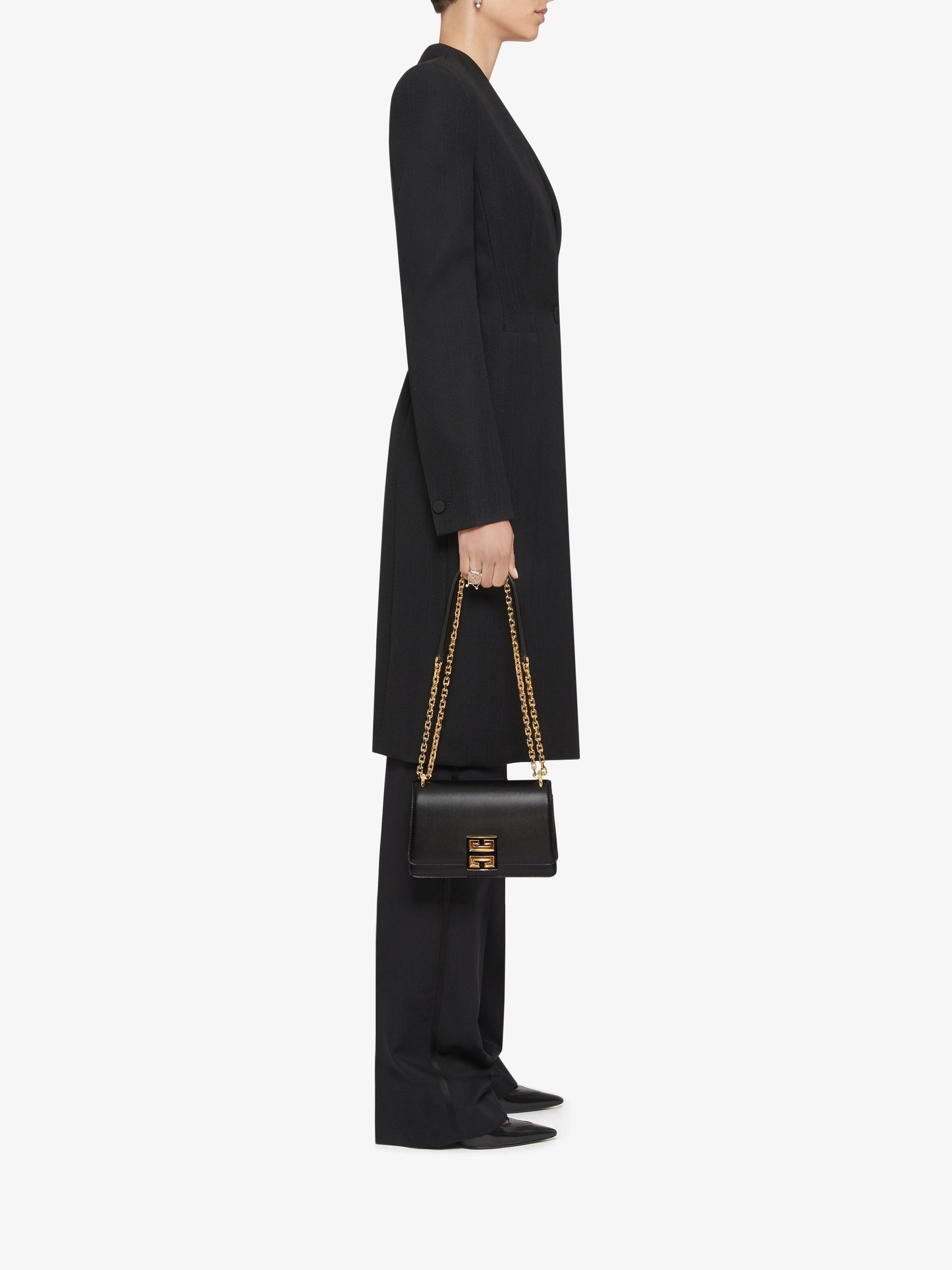 Manteau ajusté en laine - Black