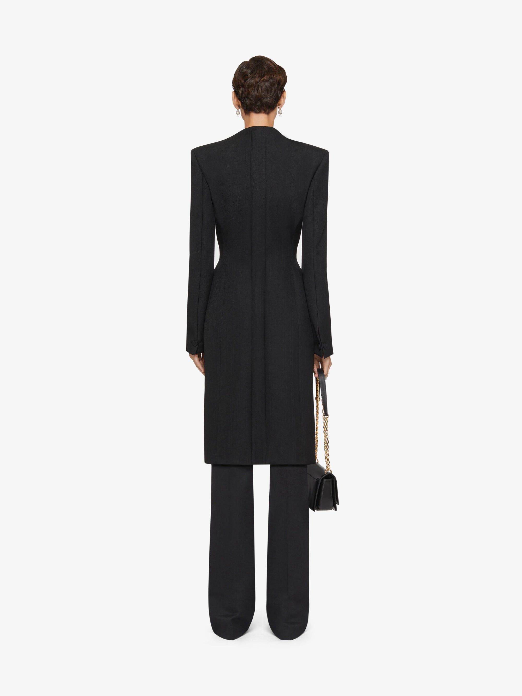 Manteau ajusté en laine - Black