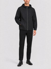 Manteau coupe-vent en tissu technique - Black