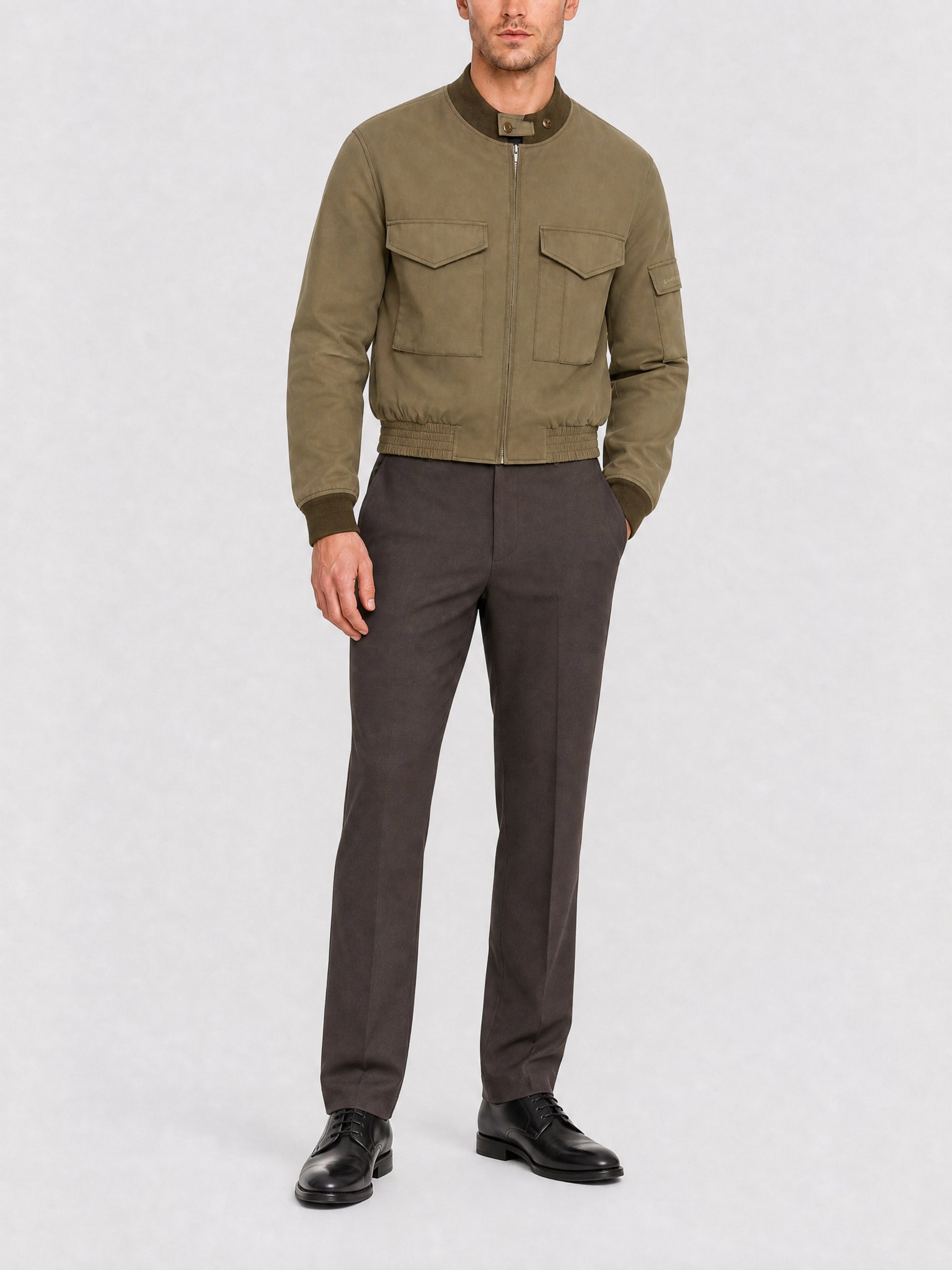 Bomber militaire court - Olive Green