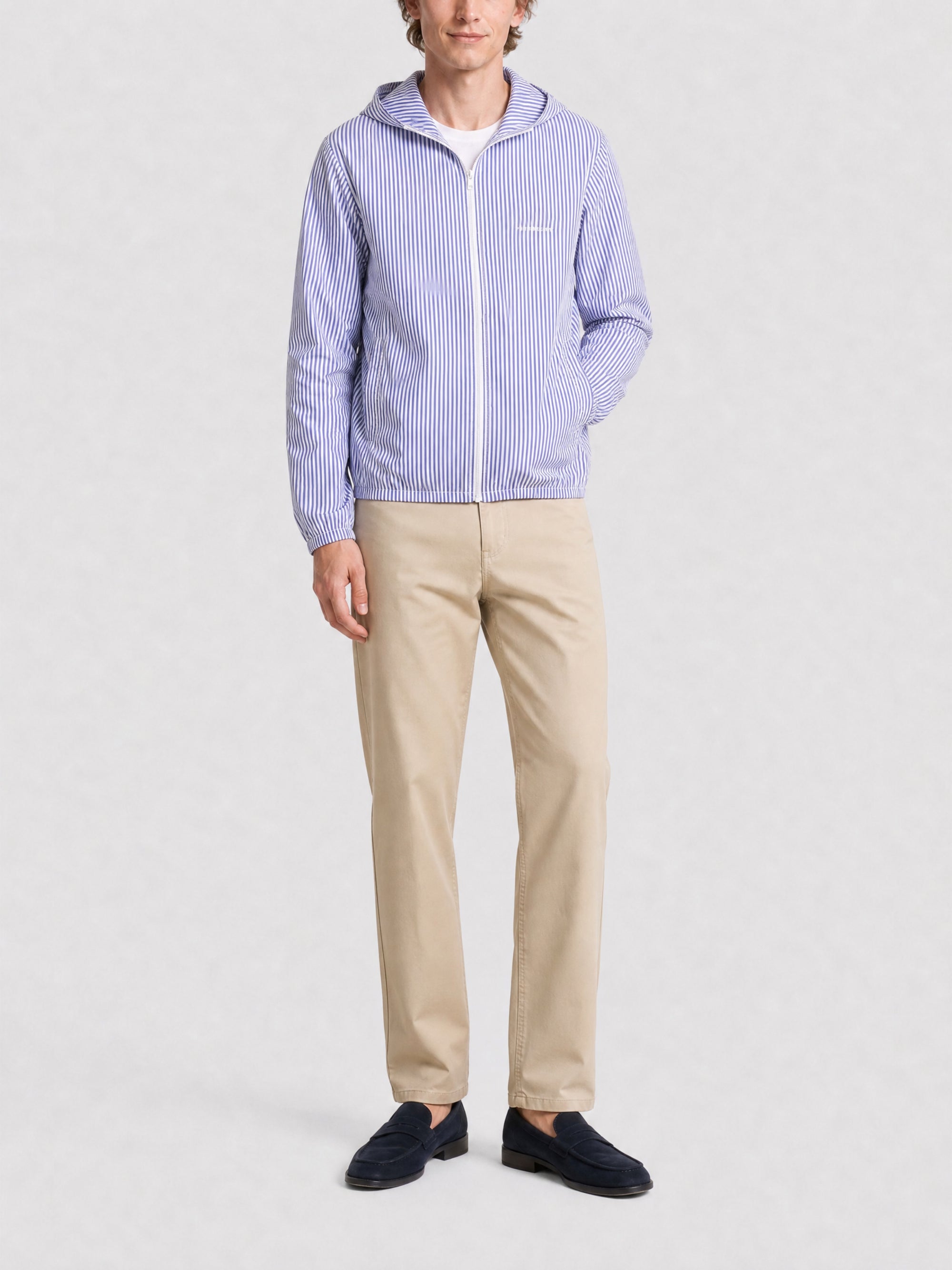 Manteau coupe-vent à rayures - Blue