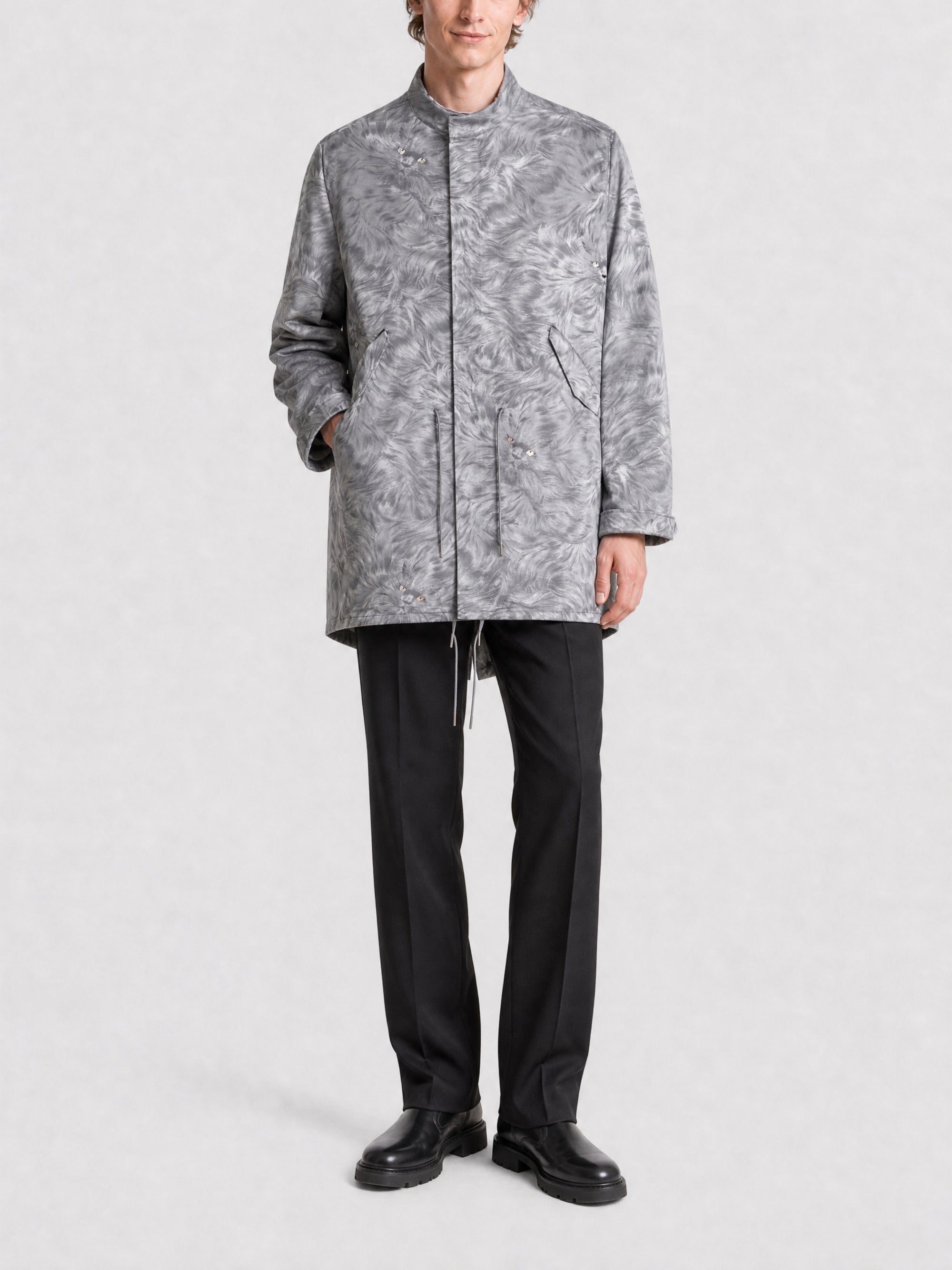 Parka fishtail avec gilet amovible - Light Grey Melange