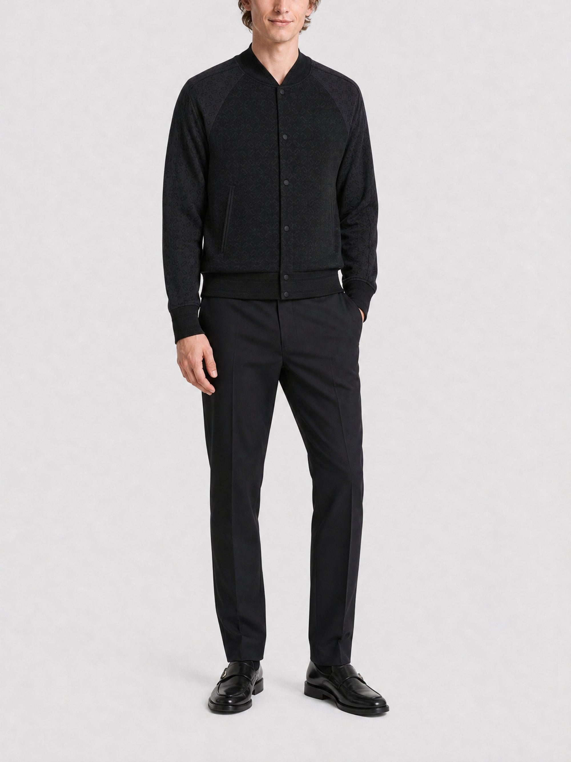 Veste varsity en laine - Black