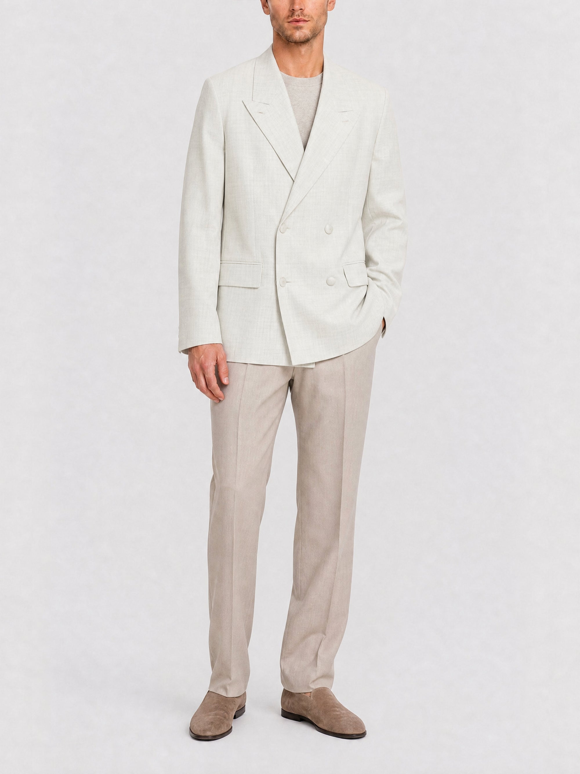 Veste ample en laine - Chalk White