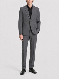 Veste droite détail métal en laine - Medium Grey