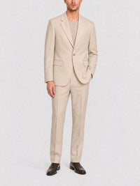 Veste droite détail métal en laine - Light Beige
