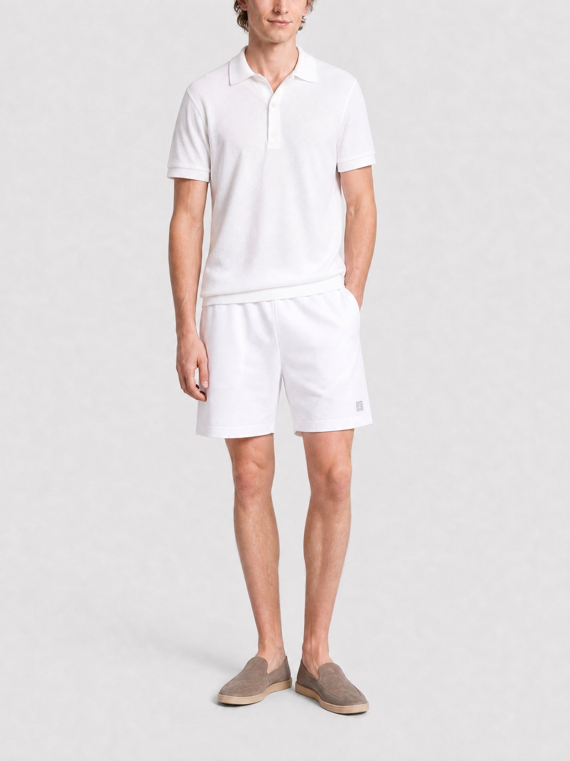 Bermuda en molleton - White & Silvery