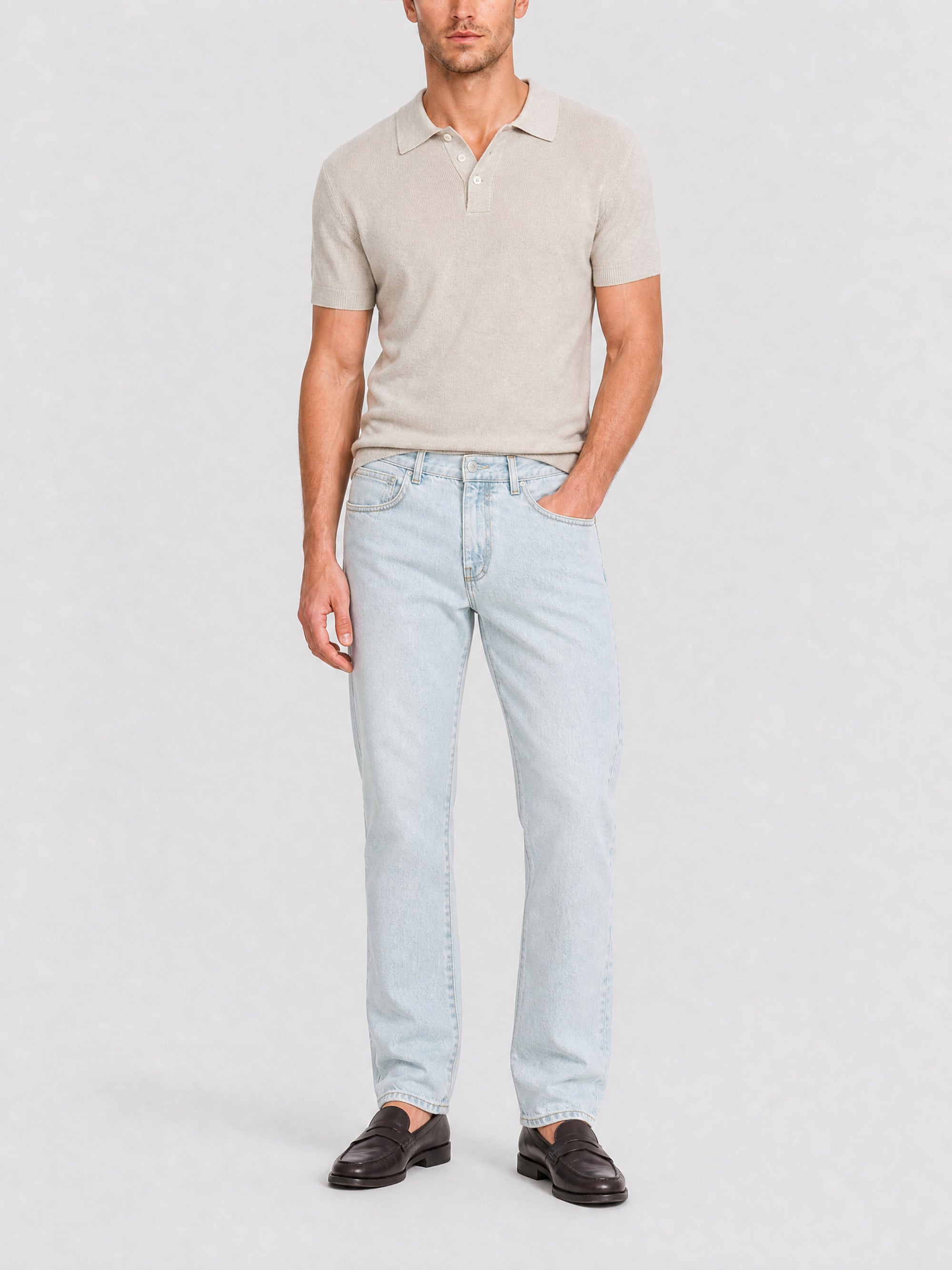 Jean coupe droite 5 poches - Pale Blue