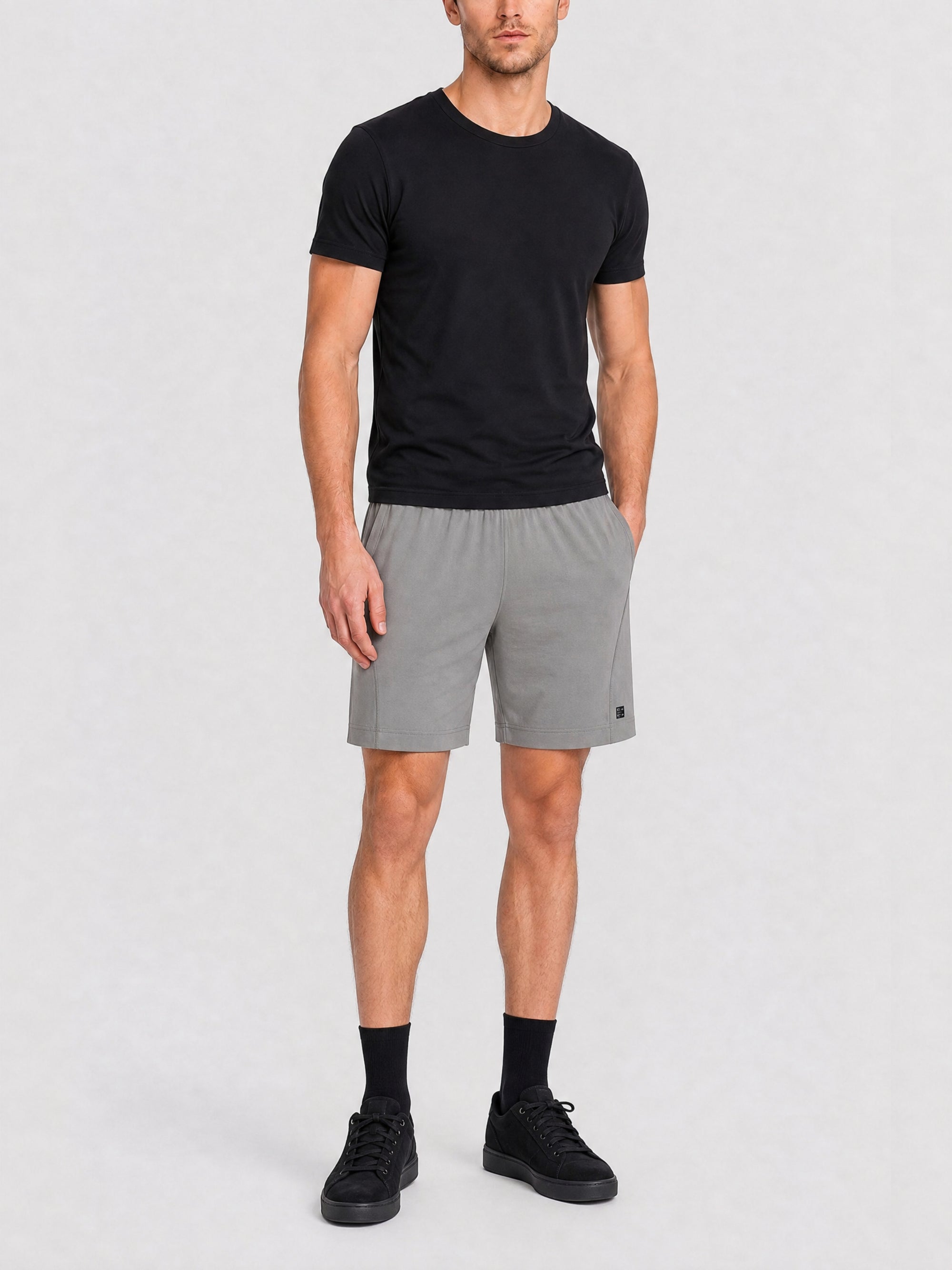 Short de jogging 4G à rivets - Pearl  Grey