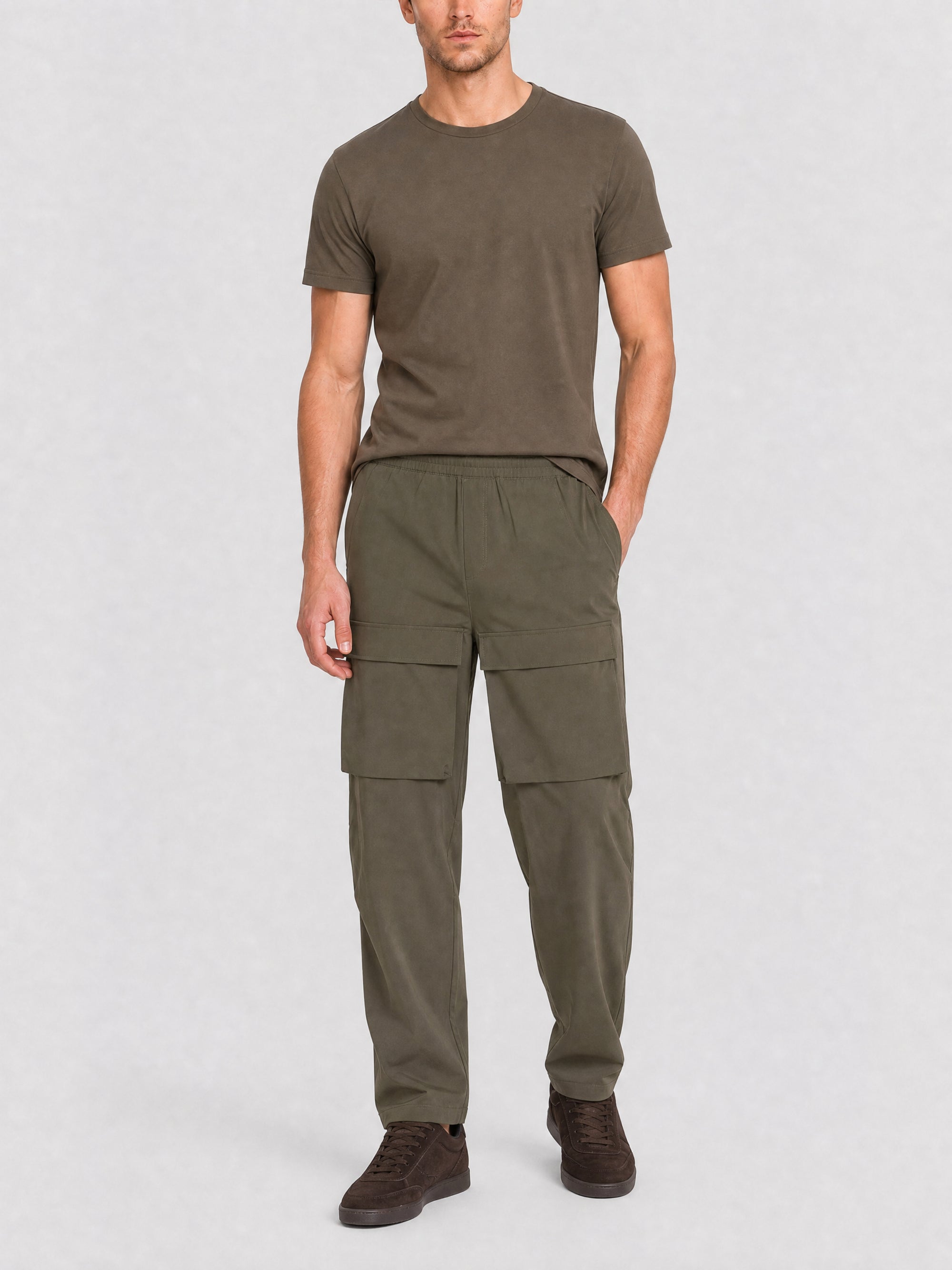 Pantalon Military spirit à taille élastiquée - Kaki