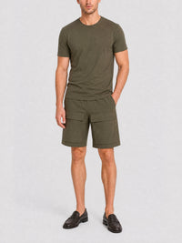 Short Military spirit à taille élastiquée - Kaki
