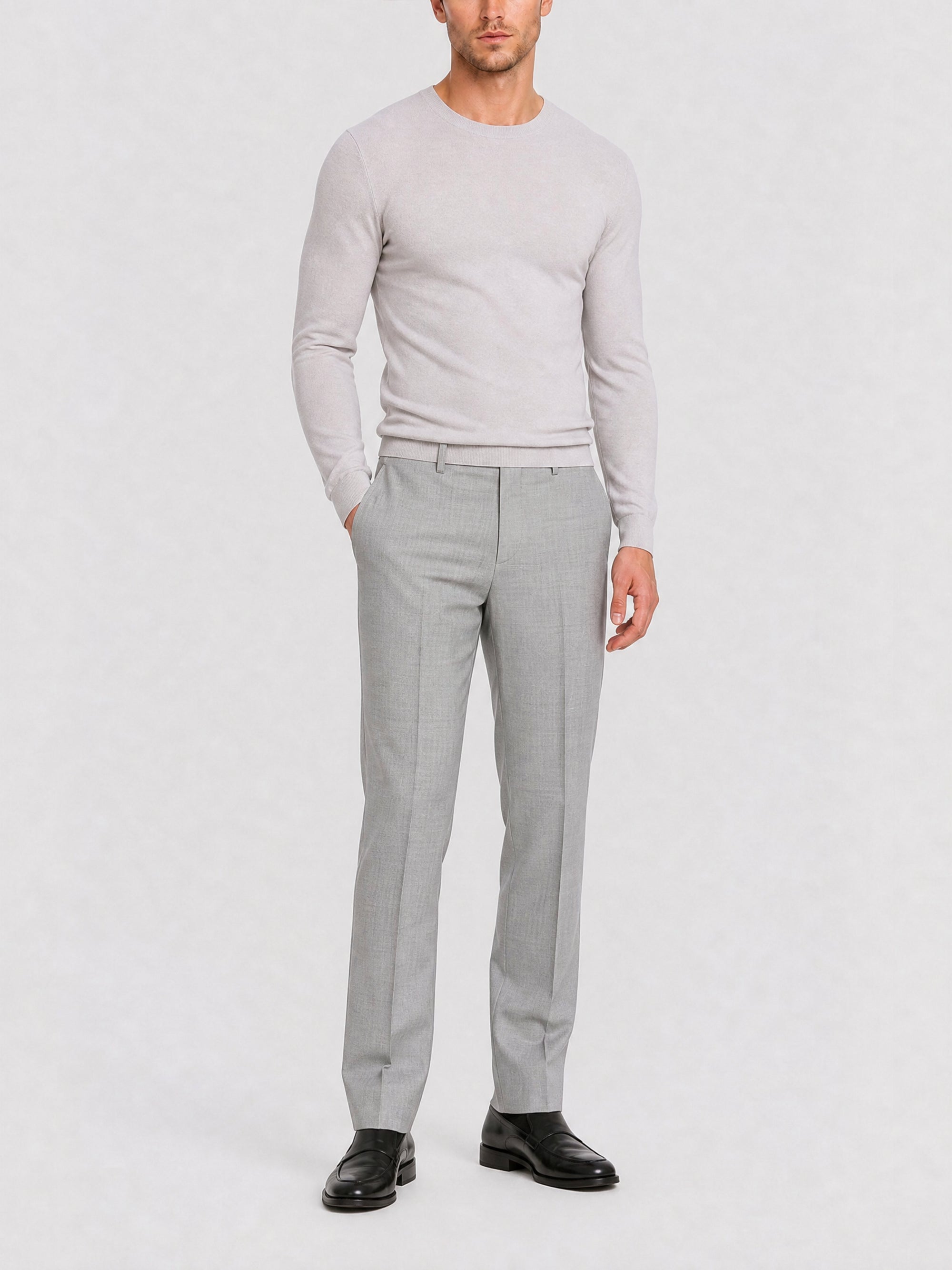 Pantalon de costume en laine - Grey & White