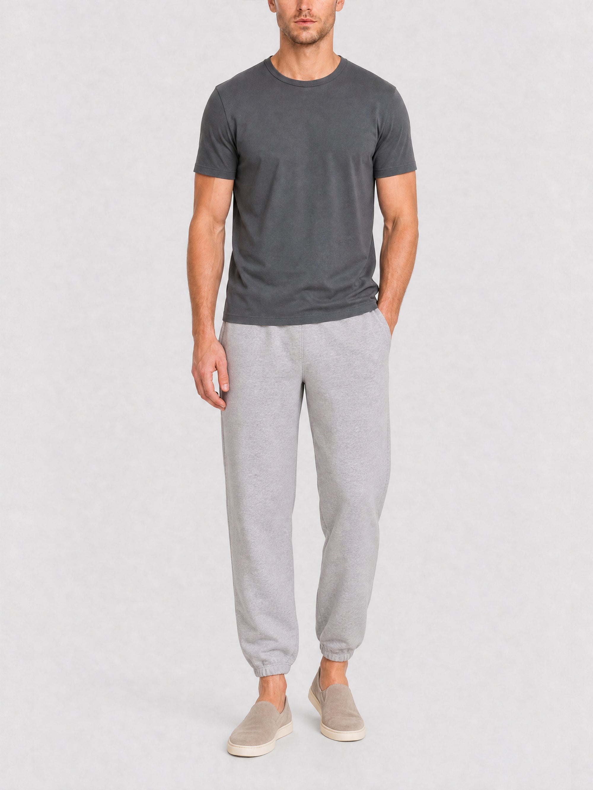 Pantalon Jogger - Light Grey Melange