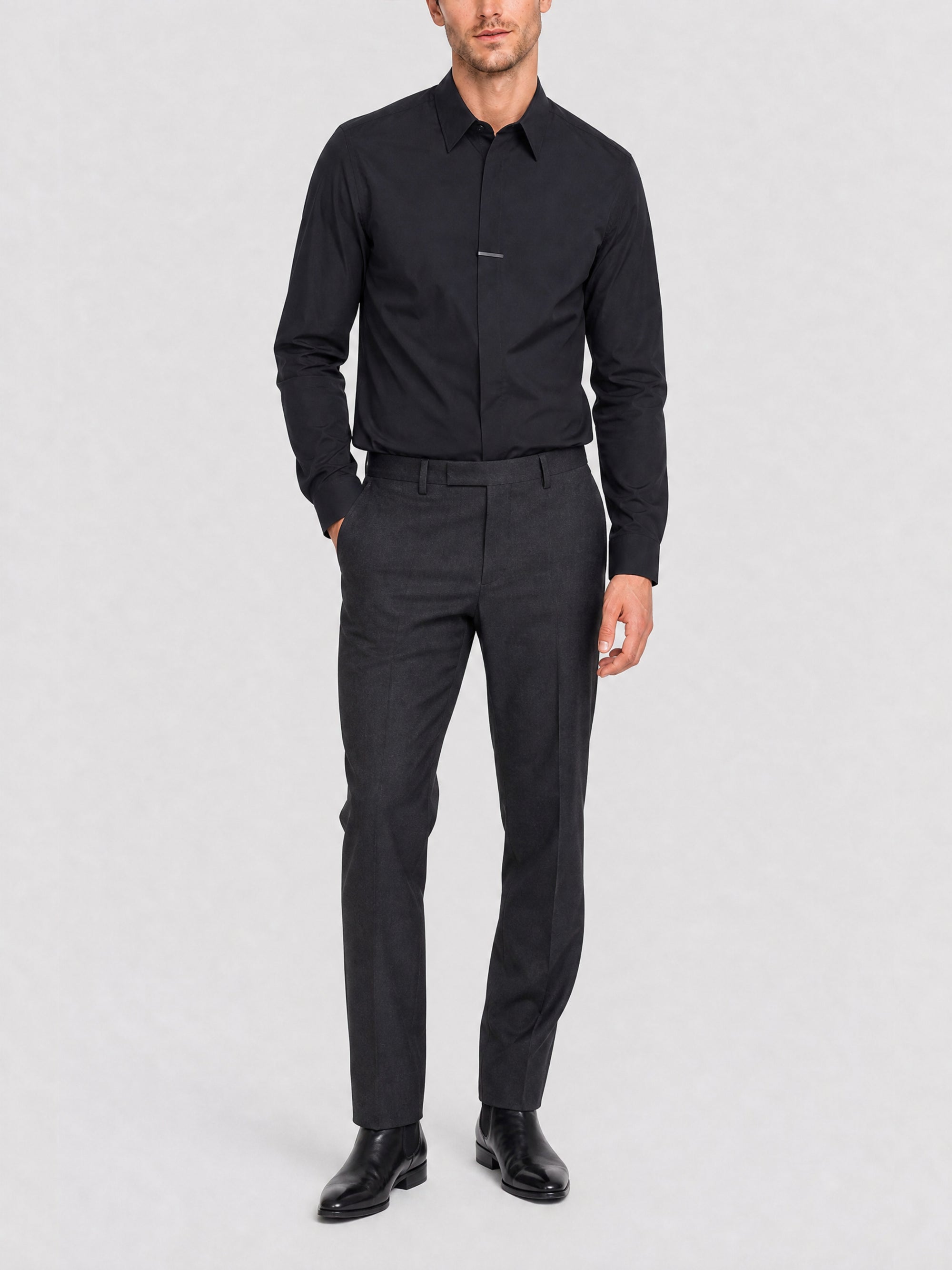 Chemise Metal bar coupe contemporaine - Black