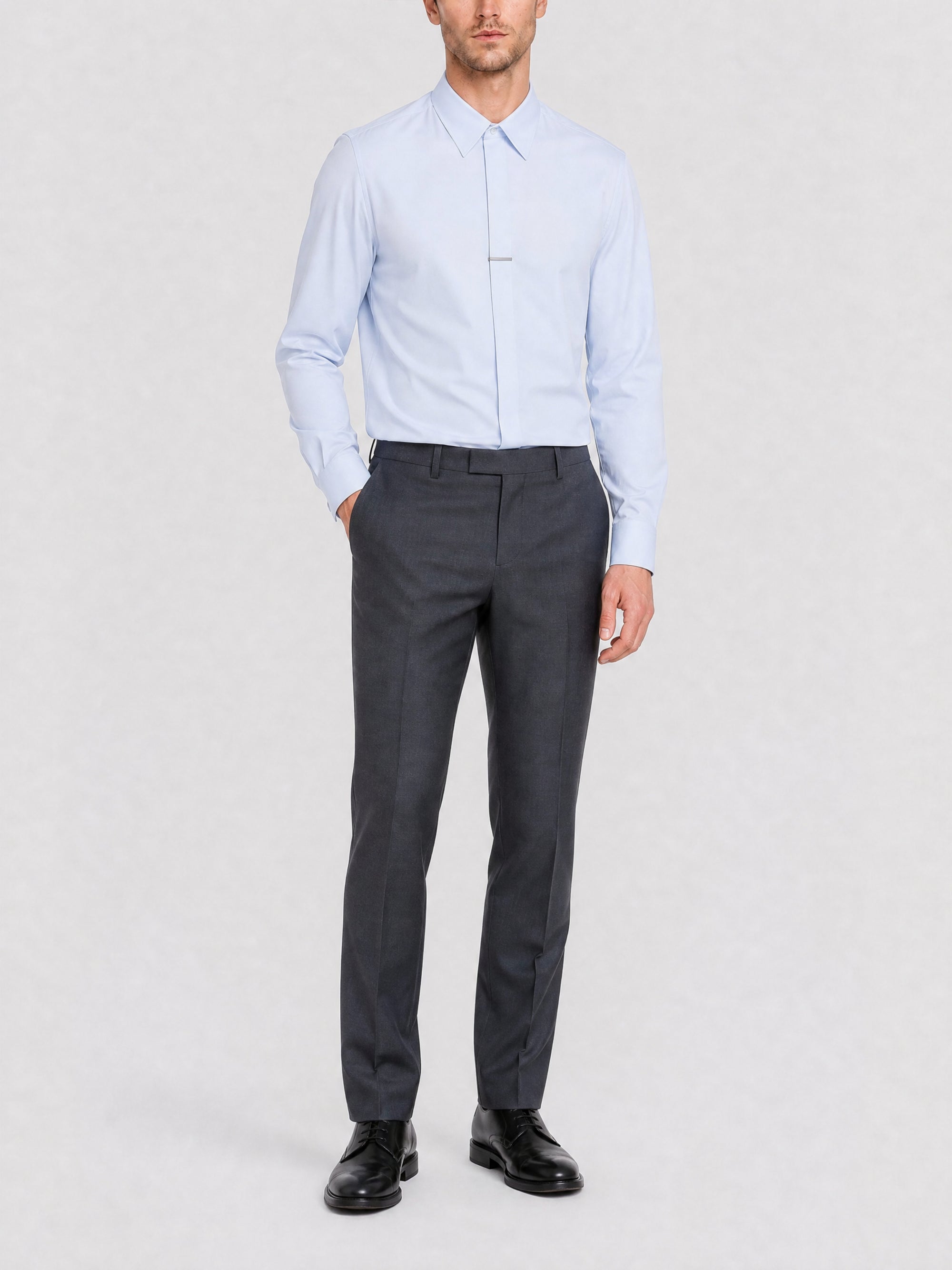 Chemise Metal bar coupe contemporaine - Baby Blue