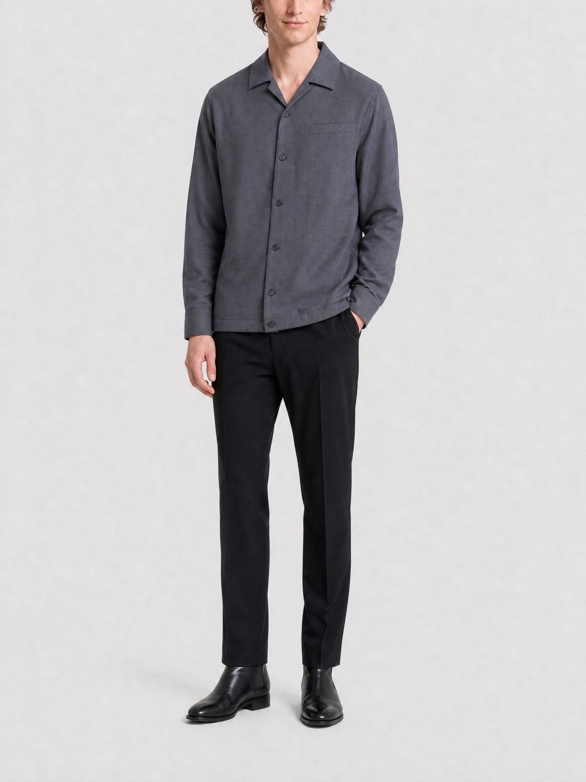 Surchemise en laine - Medium Grey