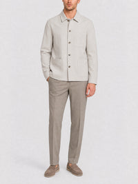 Surchemise en laine double face - Cloud Grey