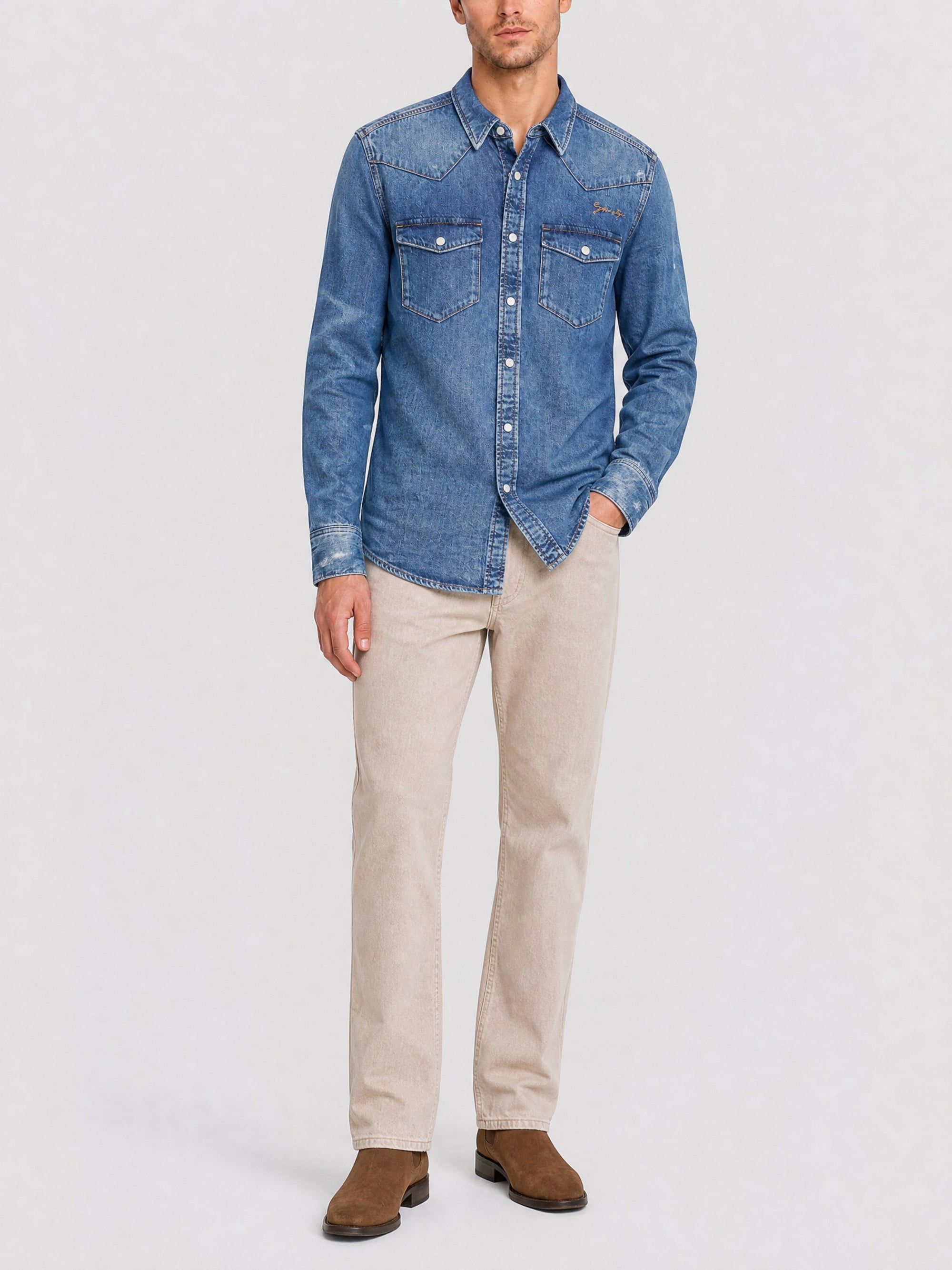 Chemise en jean coupe droite - Ocean Blue