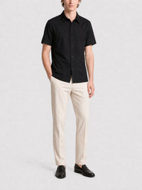 Chemise manches courtes col côtelé - Black