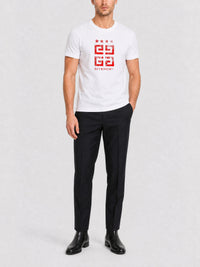 T-shirt Slim 4G Stars - White & Red