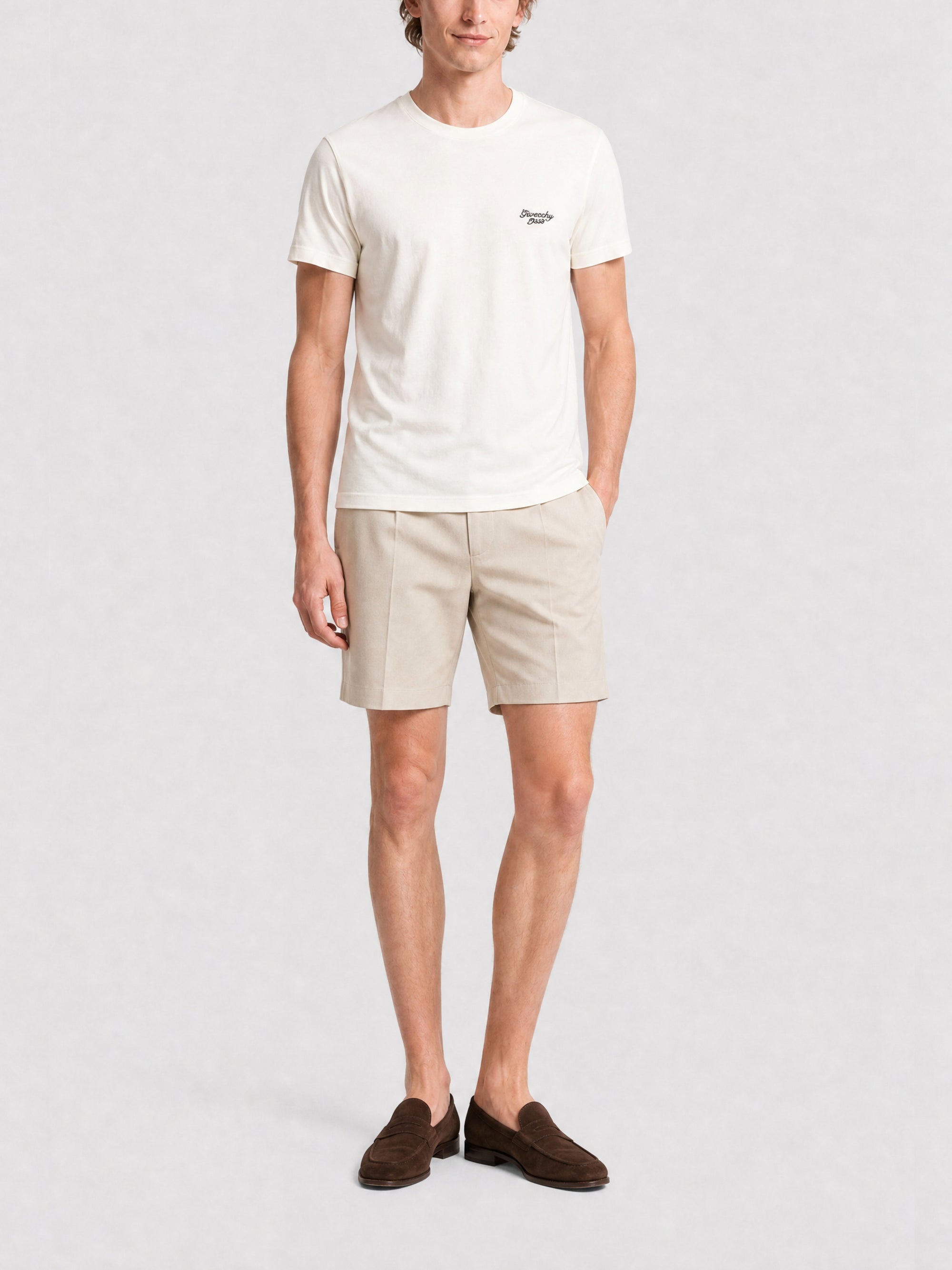 T-shirt Slim - Natural & Blue