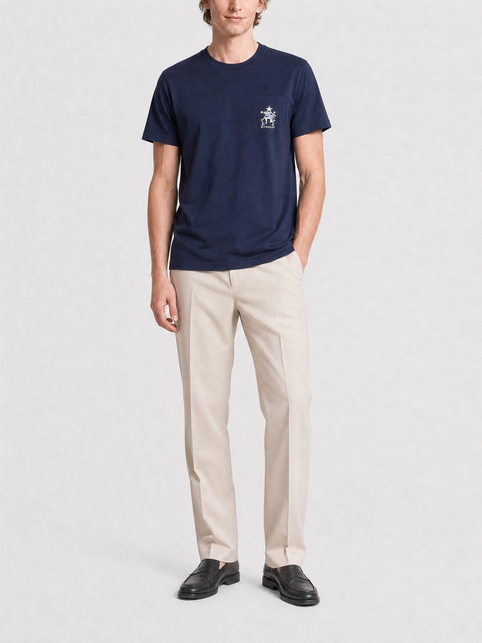 T-shirt avec broderies et pierres - Medium Blue