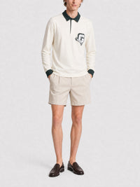 Polo rugby manches longues - White & Green