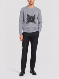Pull avec broderie HG en mohair - Grey