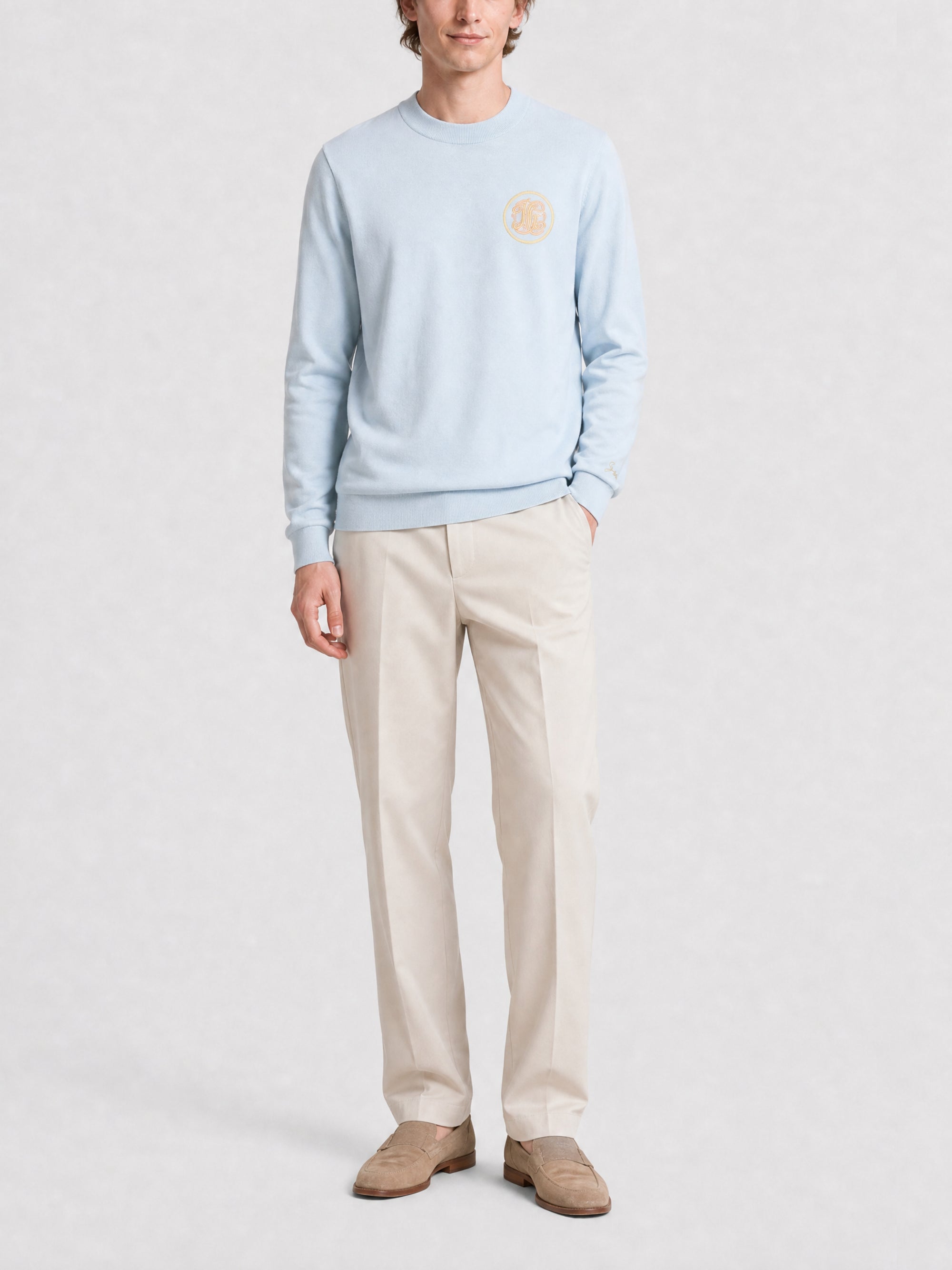 Pull avec broderie HG - Pale Blue