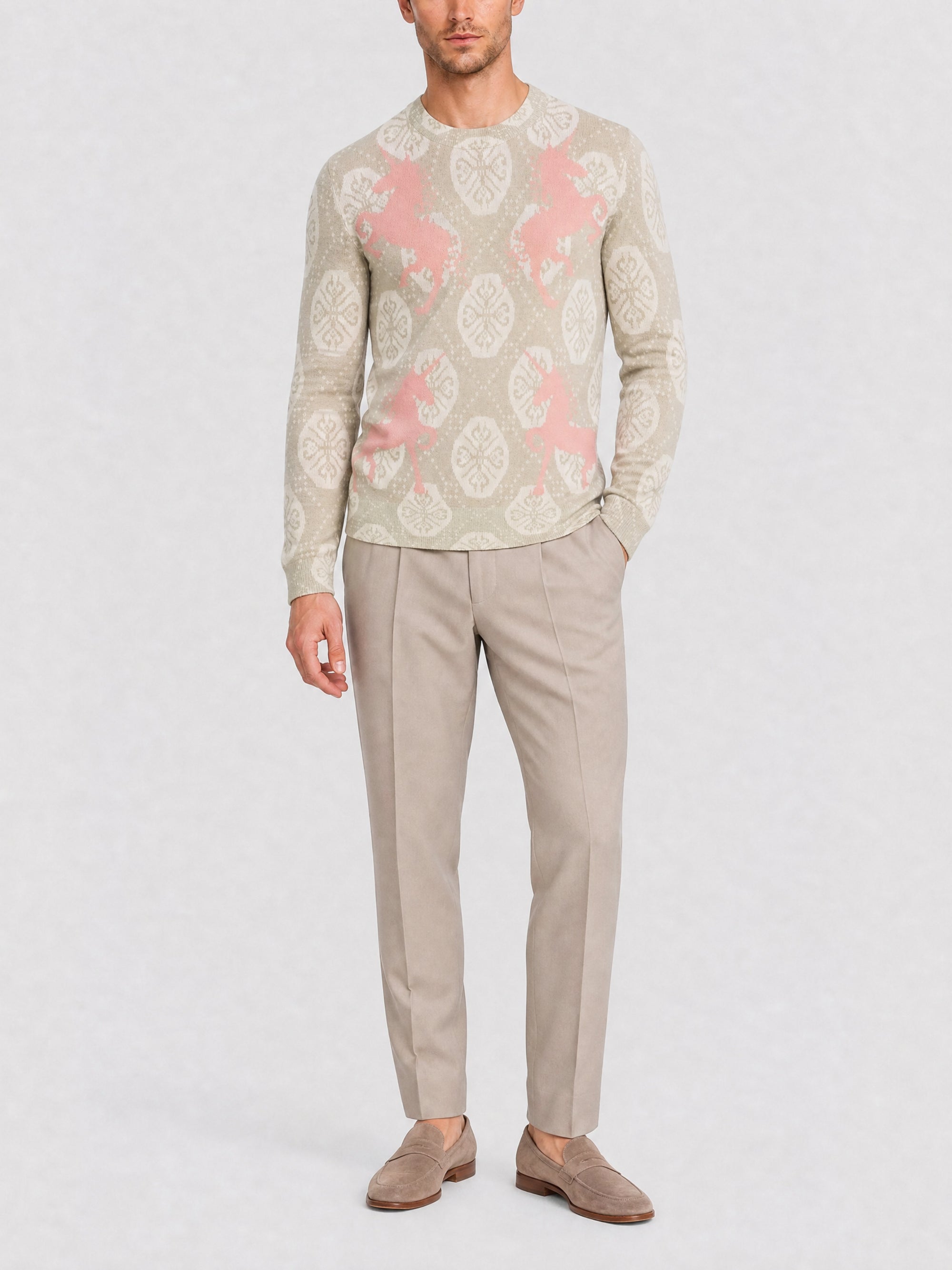 Pull avec broderie HG - Light Beige
