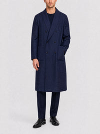 Manteau long croisé à col châle - Dark Blue