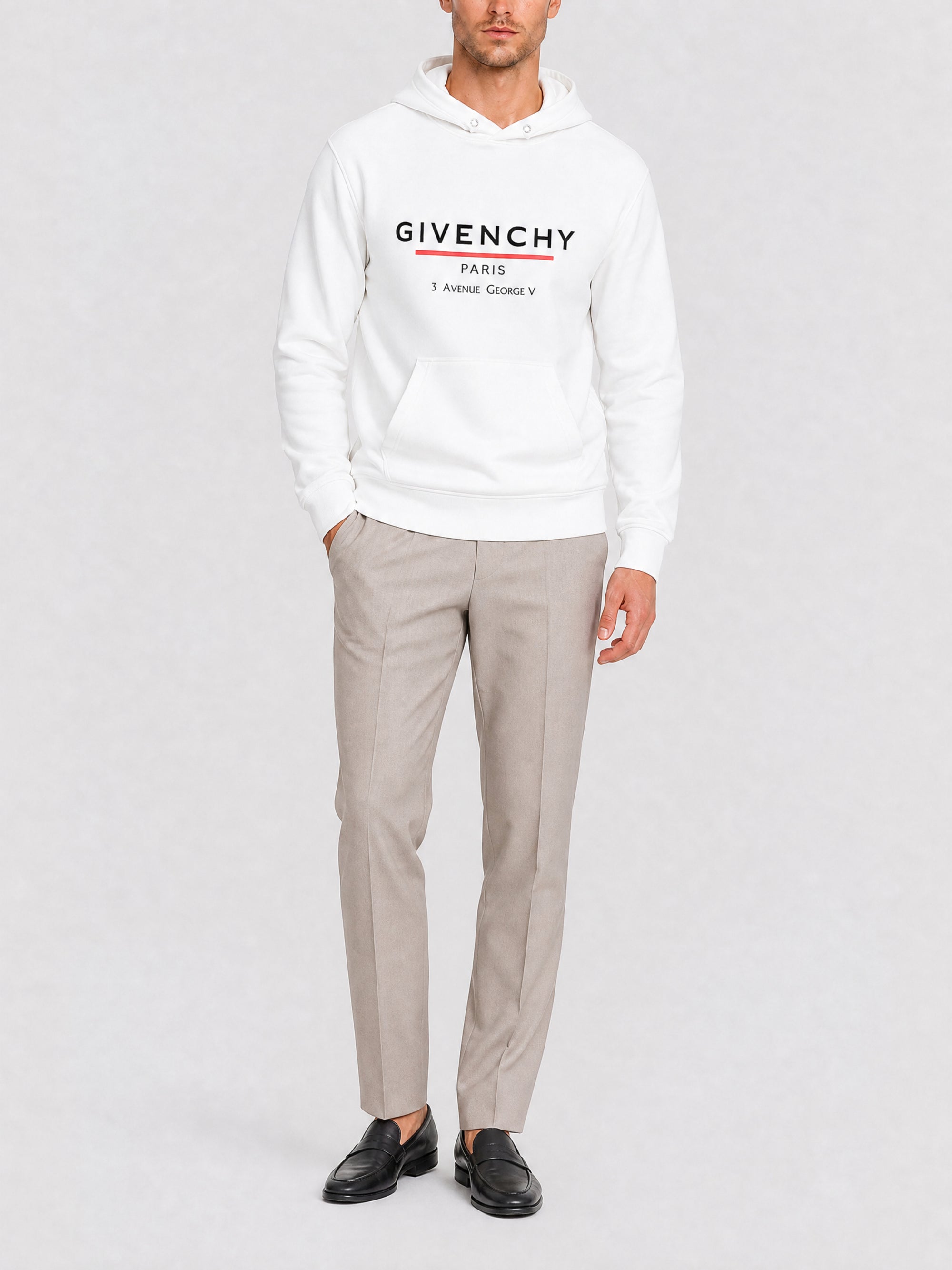 Sweat à capuche avec inscription - White