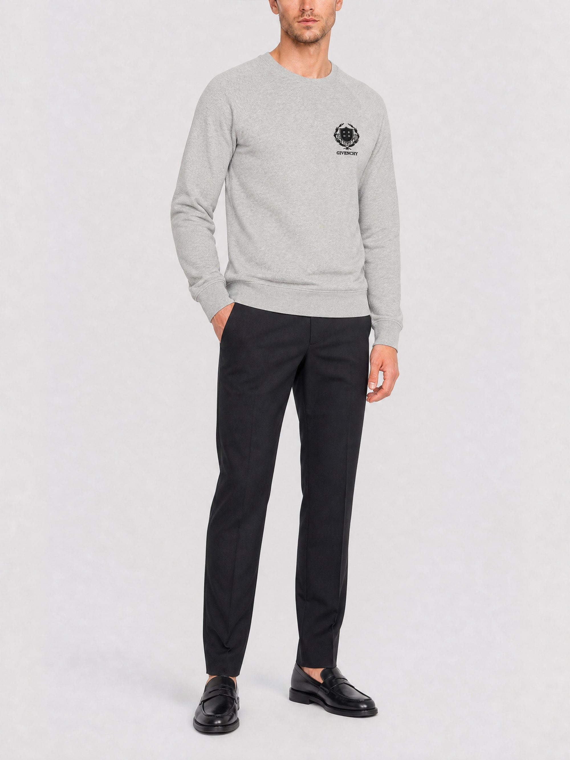 Sweat-shirt manches raglan Slim - Light Grey Melange