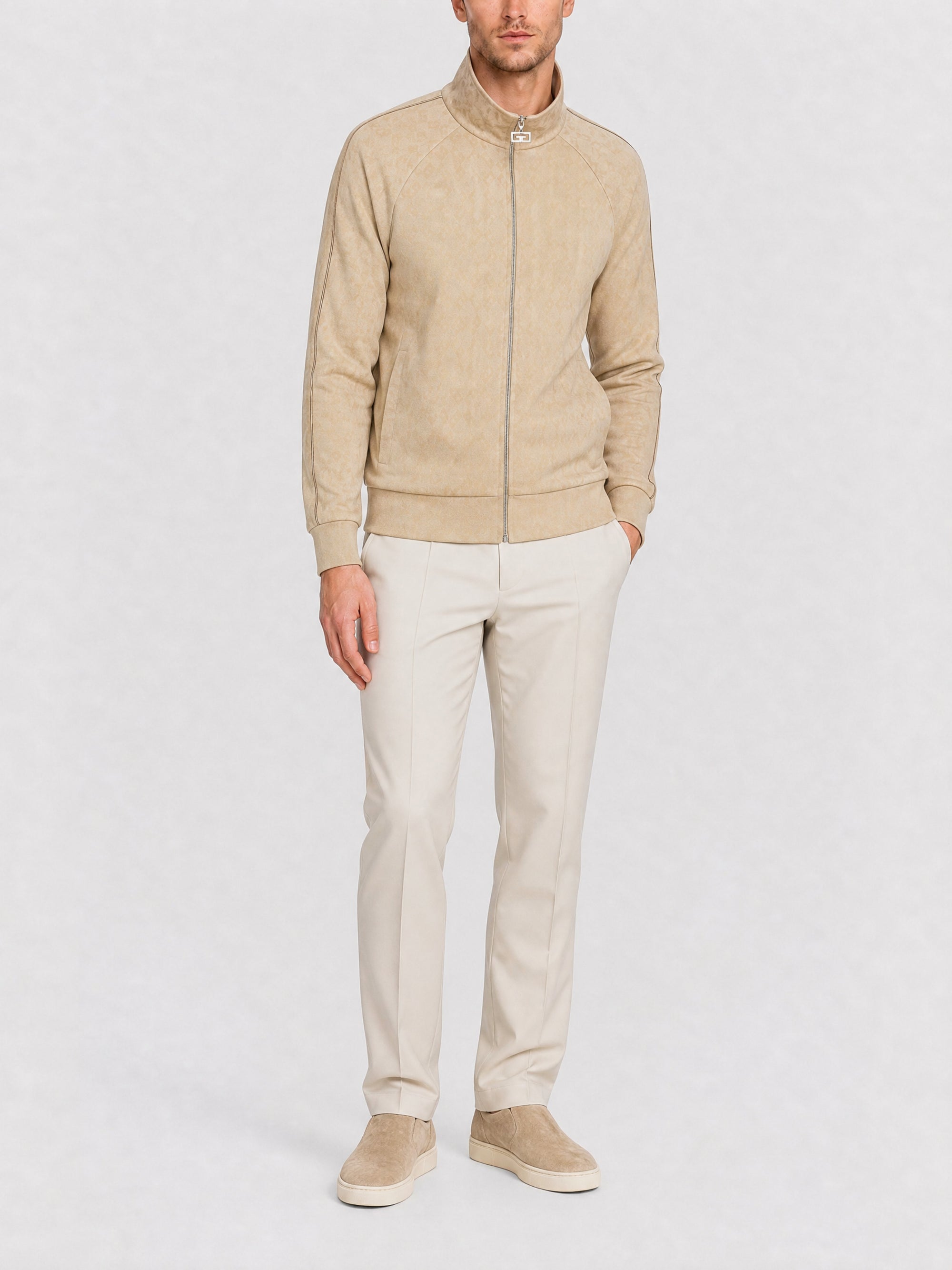 Sweat-shirt zippé Vintage - Beige Cappuccino
