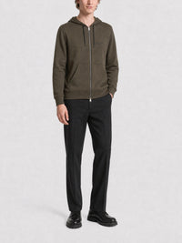 Sweat à capuche zippé - Kaki