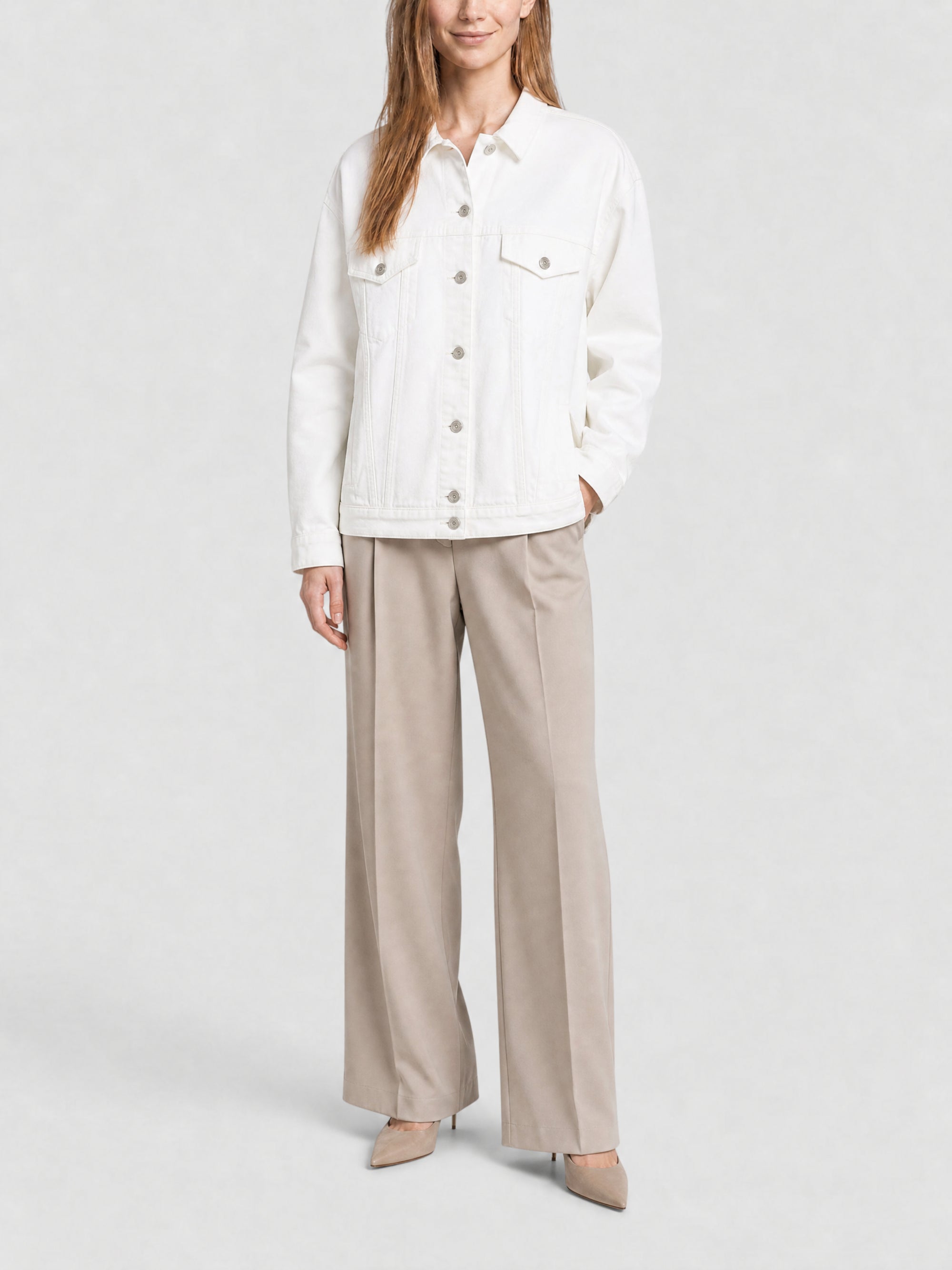 Veste oversize en denim - White