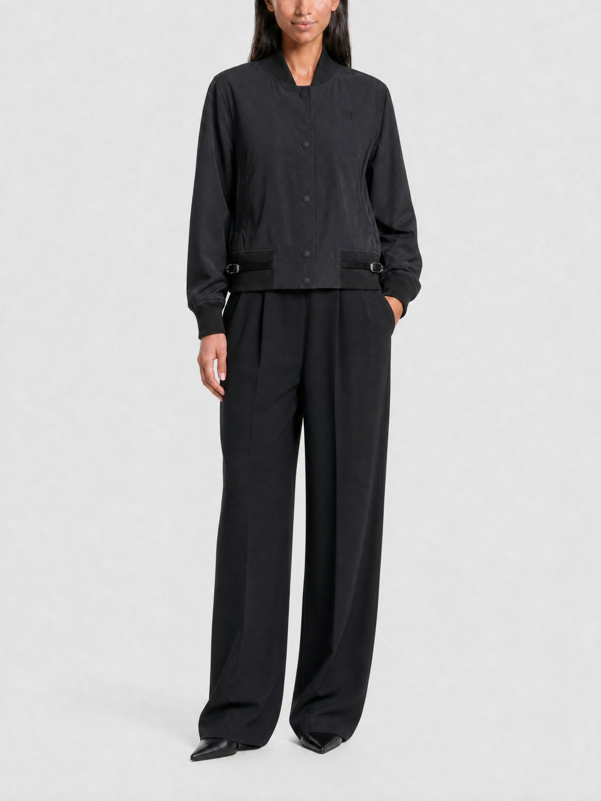 Blouson manches longues ceinturé - Black