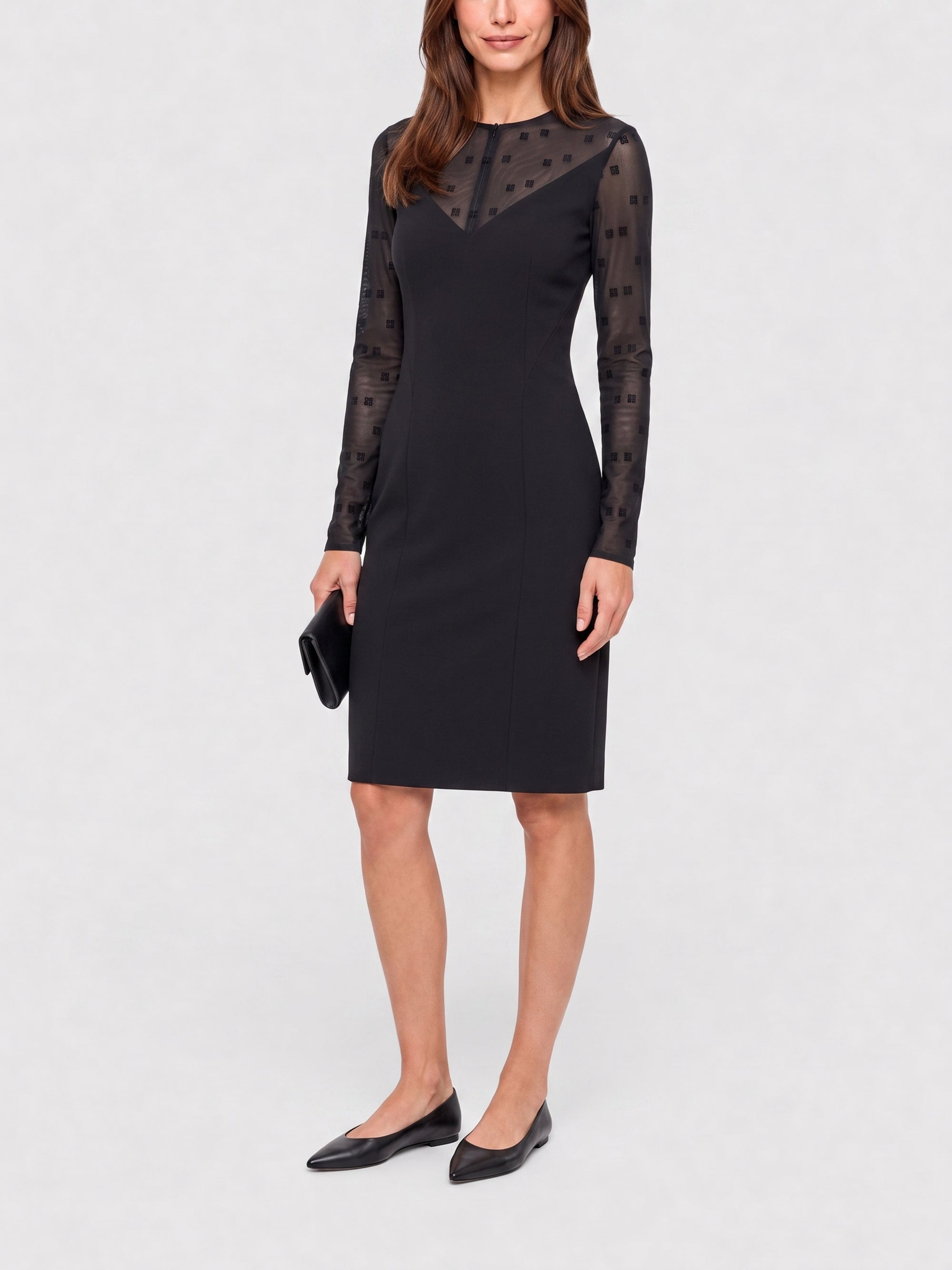 Robe bimatière à motif 4G - Black
