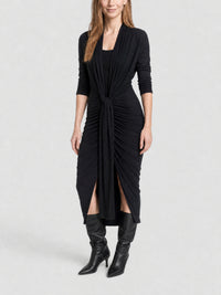 Robe drapée effet écharpe - Black