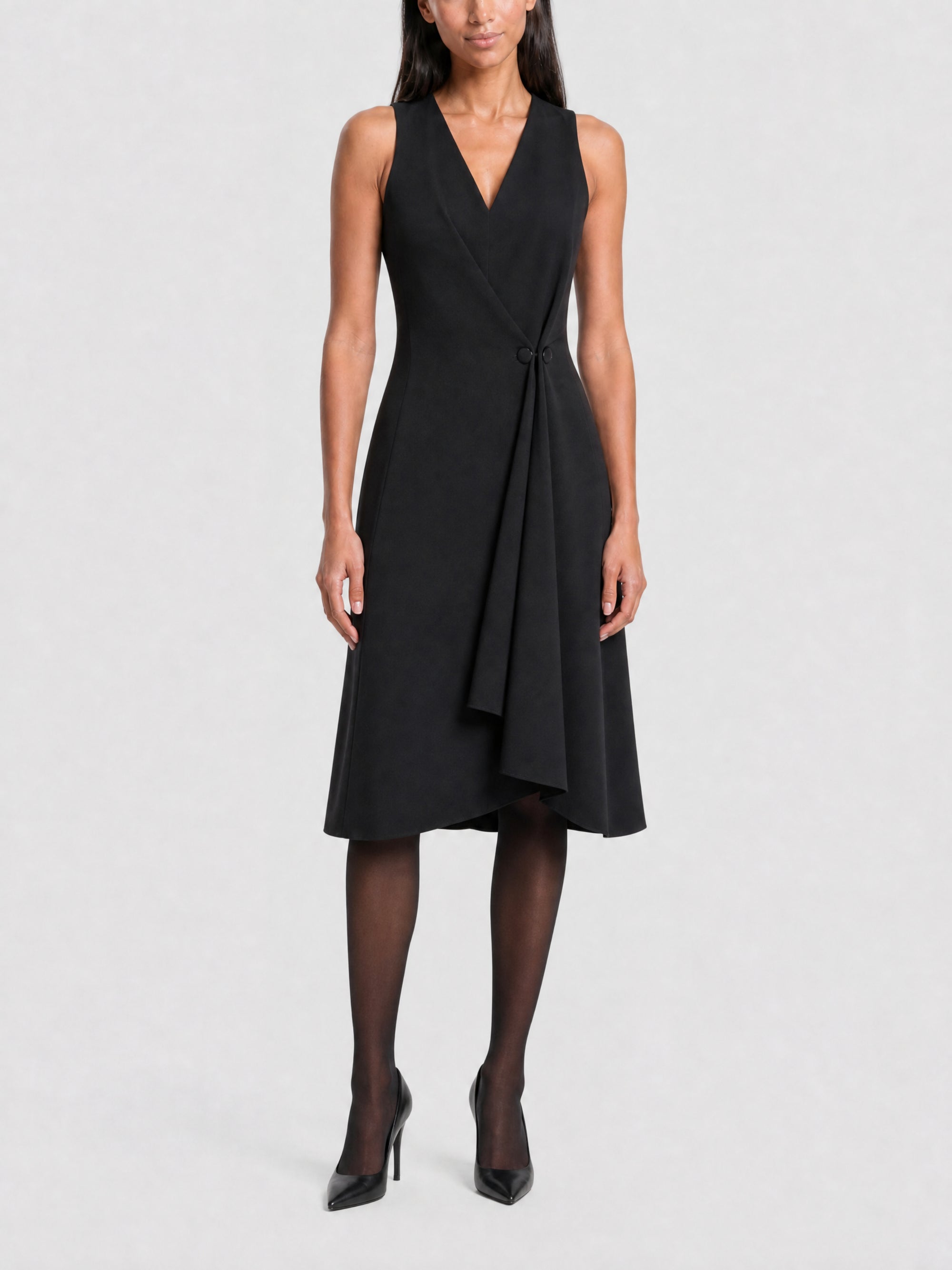 Robe portefeuille sans manches - Black