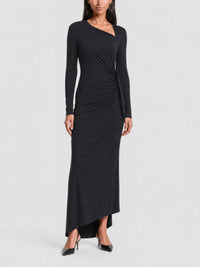 Robe drapée asymétrique - Black