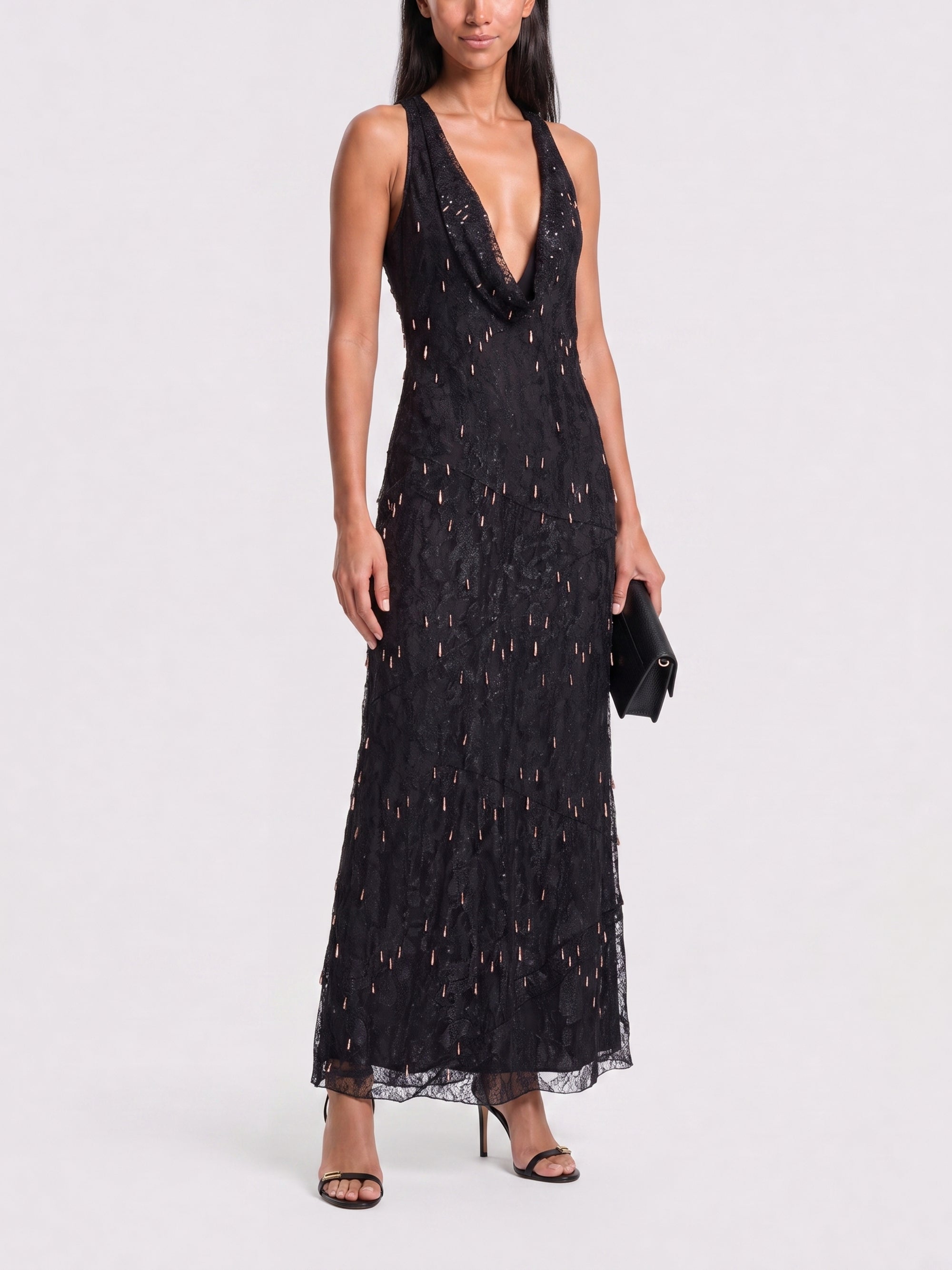 Robe longue en dentelle sans manches - Dark Purple
