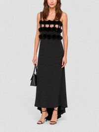 Robe longue à pompons - Black