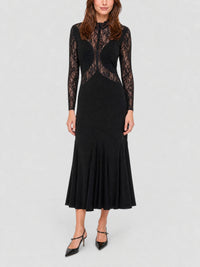 Robe en dentelle stretch - Black